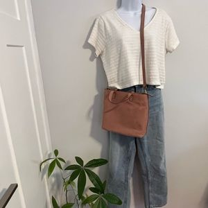 Madewell Crossbody, Suede Bag in Dusty Rose